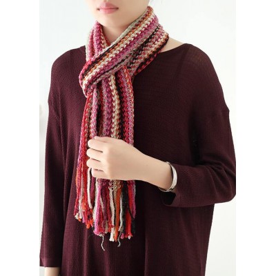 red winter women warm scarf National style knit scarves