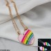 TPSH269 CHU Painted Rainbow Heart Pendant