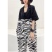 Diy White Zebra pattern Patchwork Casual Jumpsuit Shorts Summer