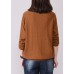 brown prints knit jacket oversized autumn knitwear o neck